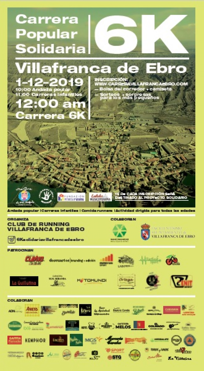 III CARRERA POPULAR SOLIDARIA VILLAFRANCA DE EBRO 2019 - Inscríbete