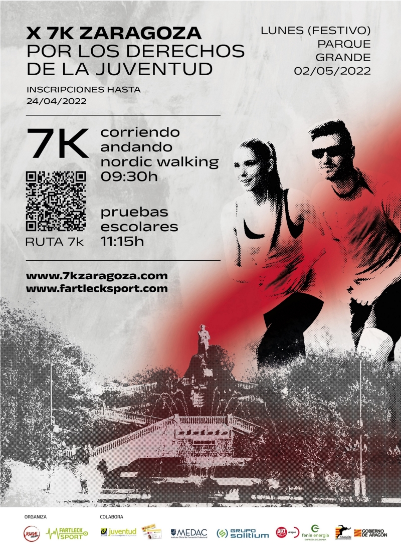 X 7K ZARAGOZA. POR LOS DERECHOS DE LA JUVENTUD 2022 - Inscríbete