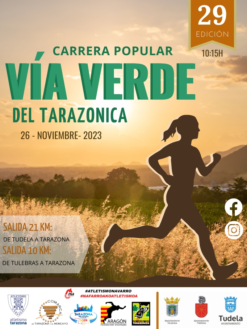 XXIX CARRERA POPULAR 21K Y IX 10K VIA VERDE TARAZONICA 2023 - Inscríbete