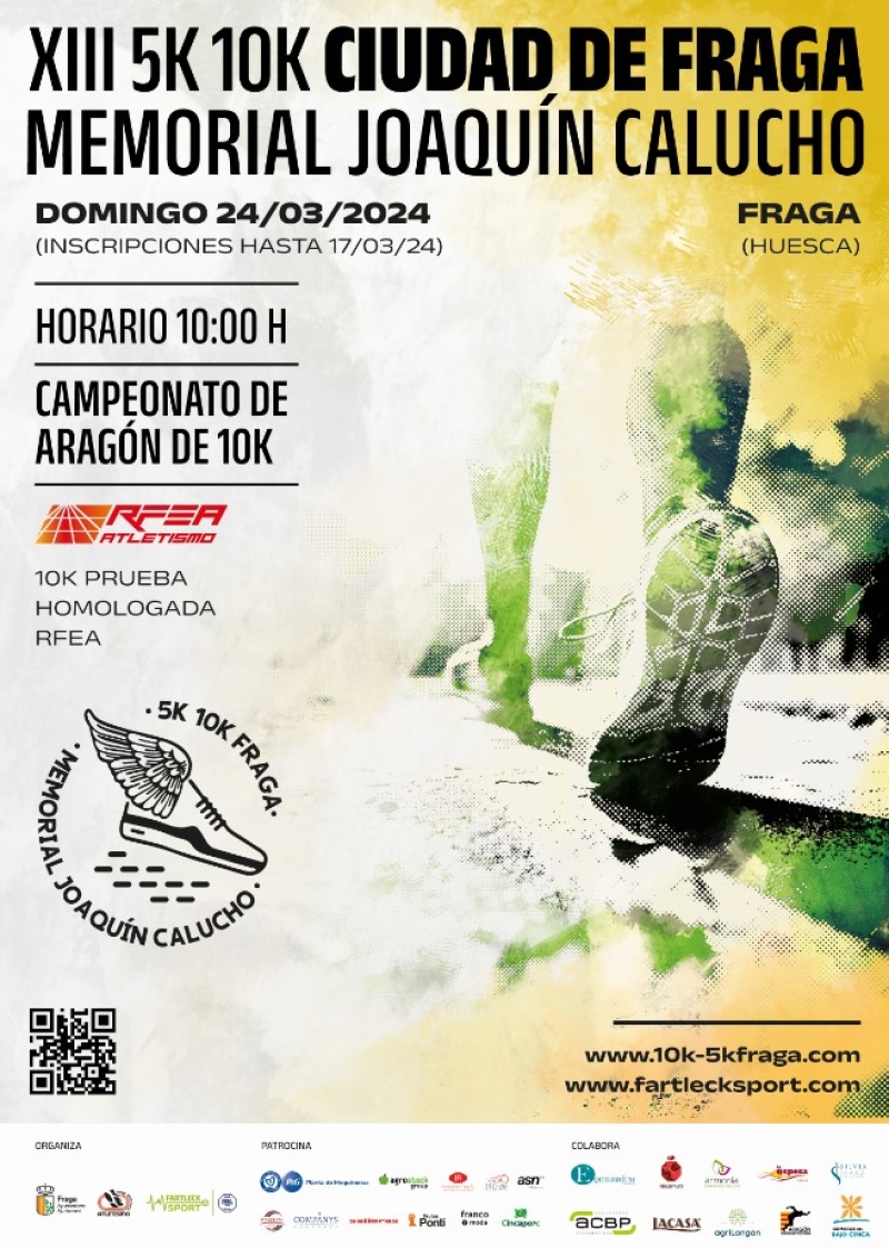 XIII 10K 5K DE FRAGA. MEMORIAL JOAQUÍN CALUCHO 2024 - Inscríbete
