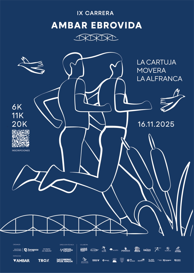IX CARRERA AMBAR EBROVIDA LA CARTUJA MOVERA CAMINO NATURAL LA ALFRANCA 6K 11K 20K 2025 - Inscríbete