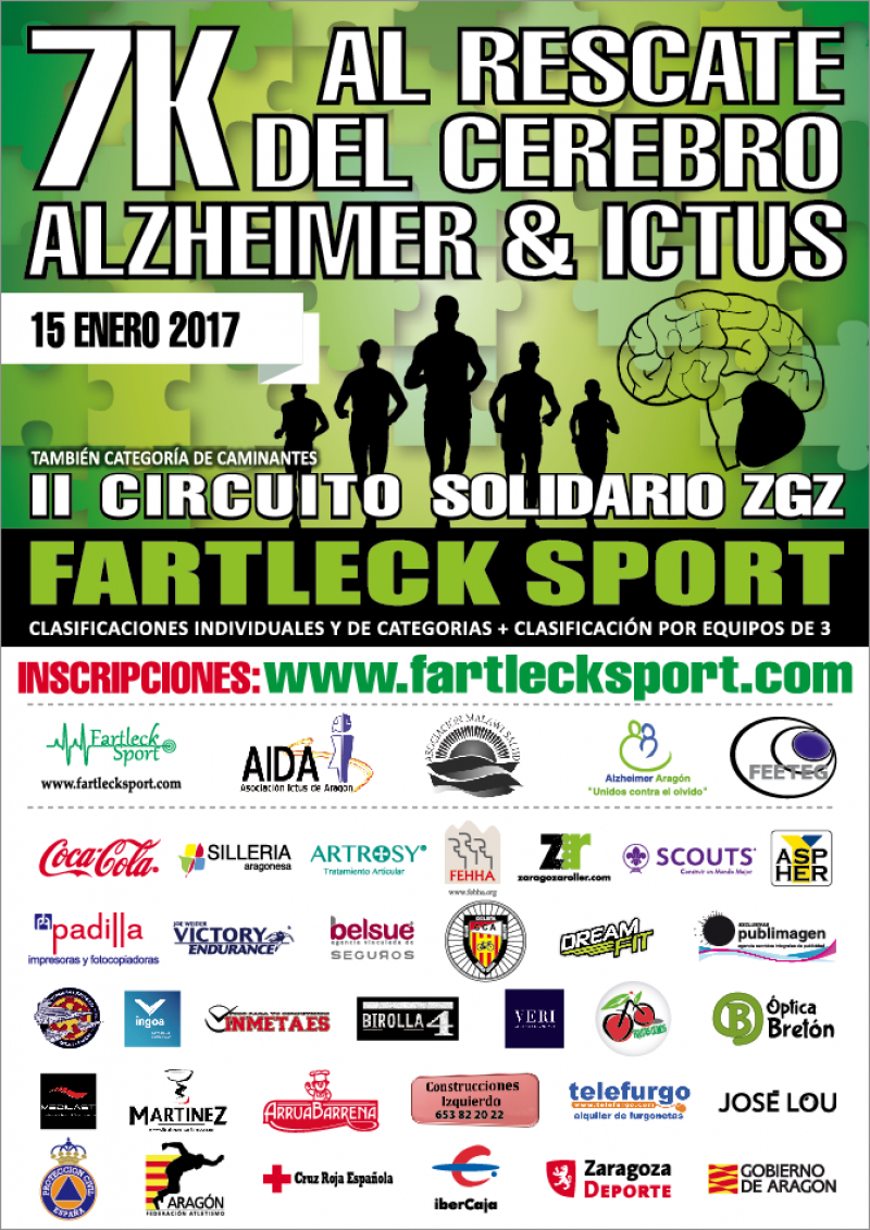 7K AL RESCATE DEL CEREBRO. AIDA ICTUS Y ALZHEIMER ARAGON - Inscríbete