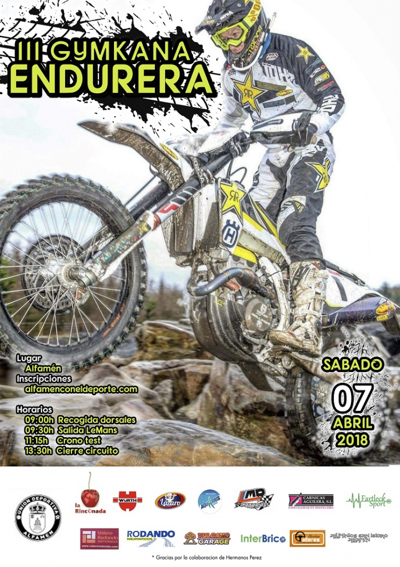III GYMKANA ENDURO ALFAMEN. 2018 - Inscríbete