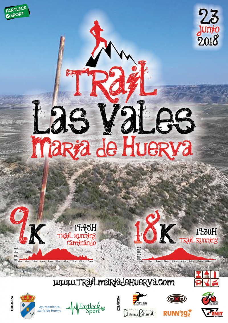 TRAIL LES VALES MARIA DE HUERVA 9K 18K -2018 - Inscríbete