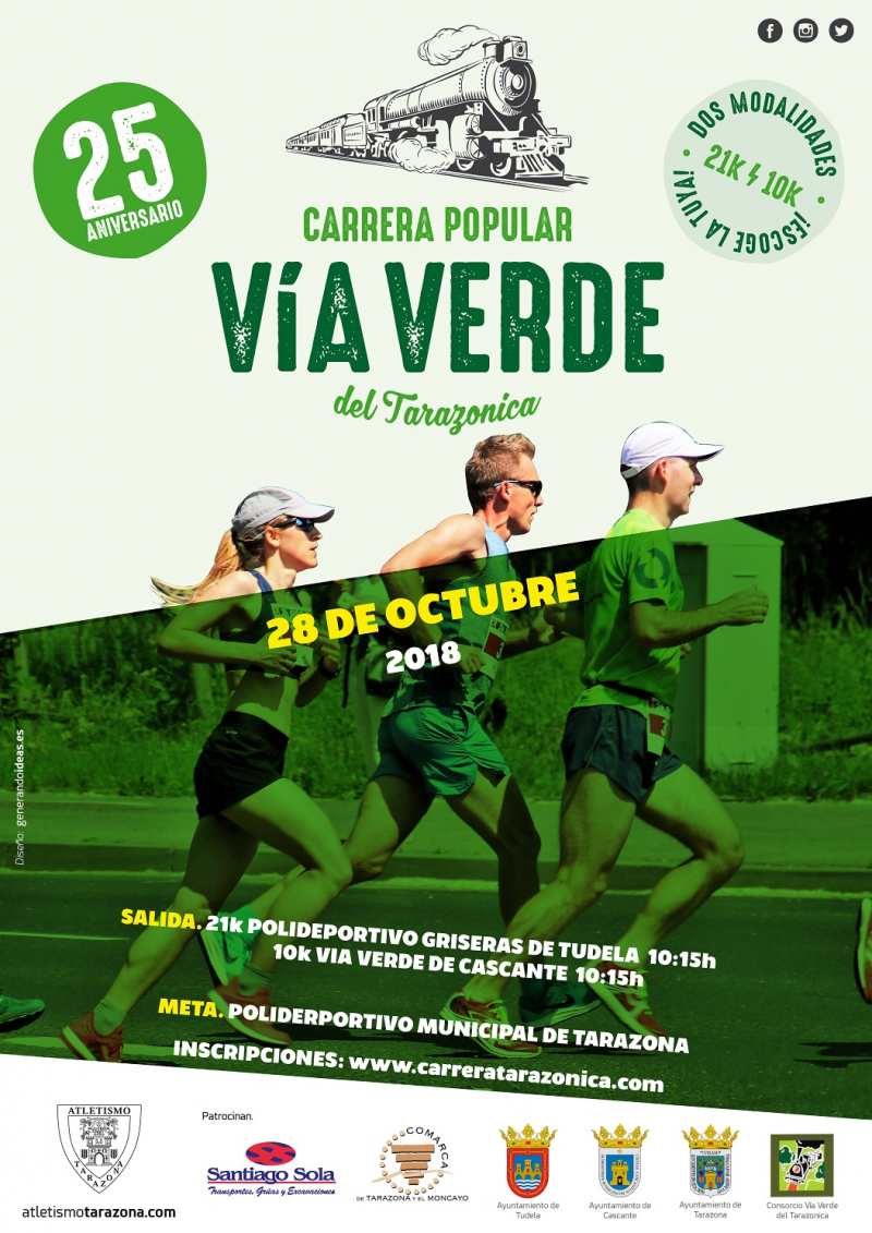 CARRERA POPULAR VIA VERDE TARAZONICA 2018 (21K Y 10K) - Prijava