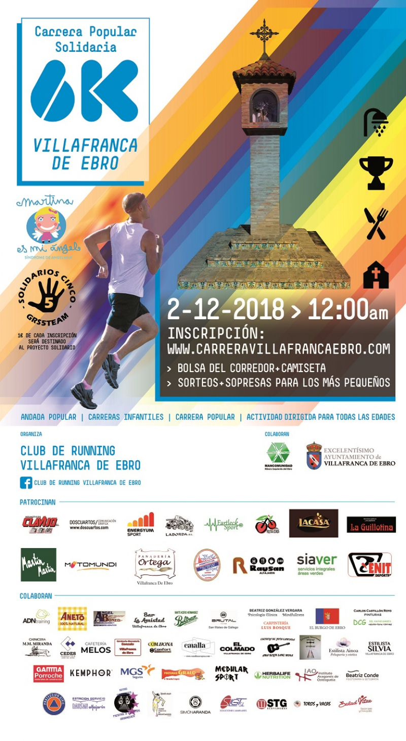 CARRERA POPULAR SOLIDARIA VILLAFRANCA DE EBRO 2018 - Inscríbete