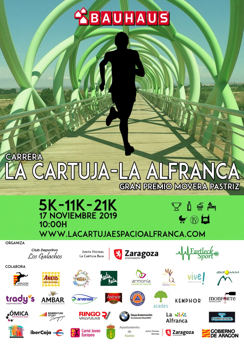 IV CARRERA LA CARTUJA LA ALFRANCA 5K - 11K - 21K  GRAN PREMIO MOVERA PASTRIZ 2019 - Inscríbete