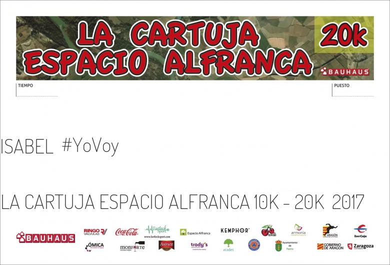 #YoVoy - ISABEL (LA CARTUJA ESPACIO ALFRANCA 10K - 20K  2017)