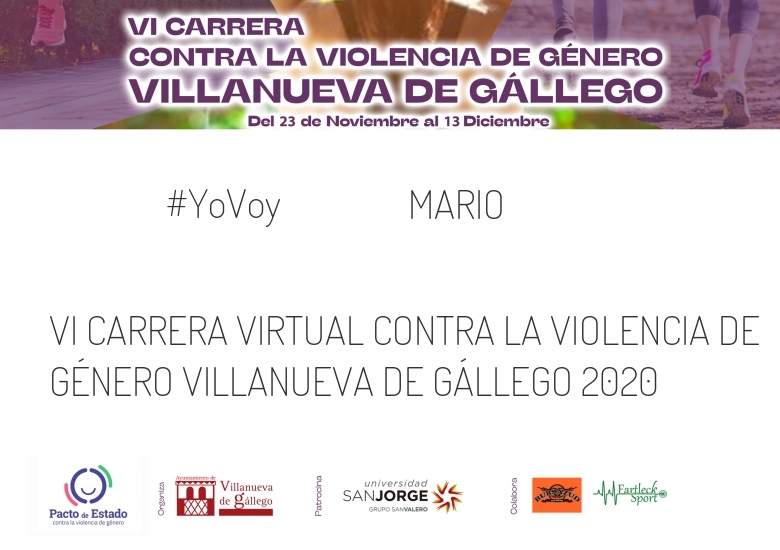 #JeVais - MARIO (VI CARRERA VIRTUAL CONTRA LA VIOLENCIA DE GÉNERO VILLANUEVA DE GÁLLEGO 2020)