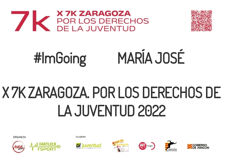 #YoVoy - MARÍA JOSÉ (X 7K ZARAGOZA. POR LOS DERECHOS DE LA JUVENTUD 2022)