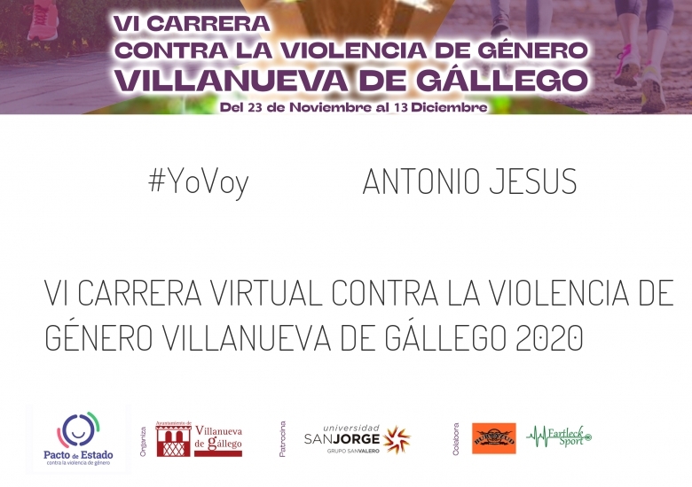 #YoVoy - ANTONIO JESUS (VI CARRERA VIRTUAL CONTRA LA VIOLENCIA DE GÉNERO VILLANUEVA DE GÁLLEGO 2020)
