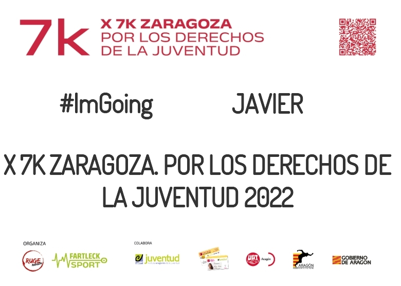 #ImGoing - JAVIER (X 7K ZARAGOZA. POR LOS DERECHOS DE LA JUVENTUD 2022)