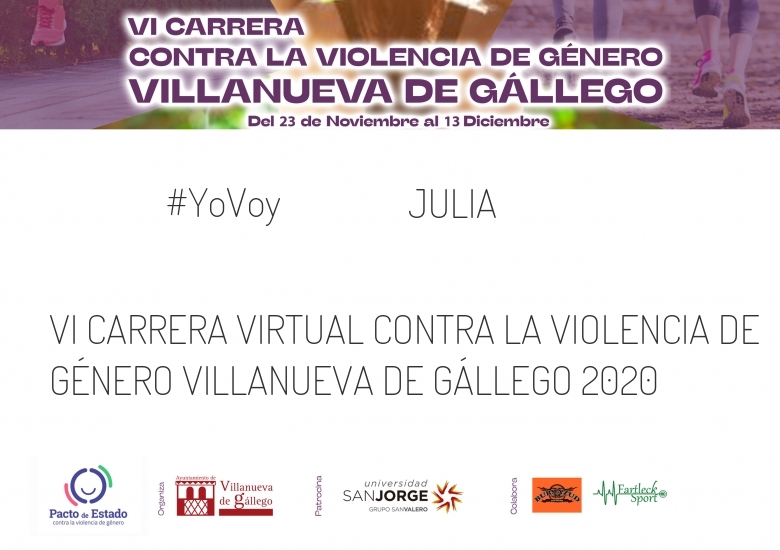 #ImGoing - JULIA (VI CARRERA VIRTUAL CONTRA LA VIOLENCIA DE GÉNERO VILLANUEVA DE GÁLLEGO 2020)