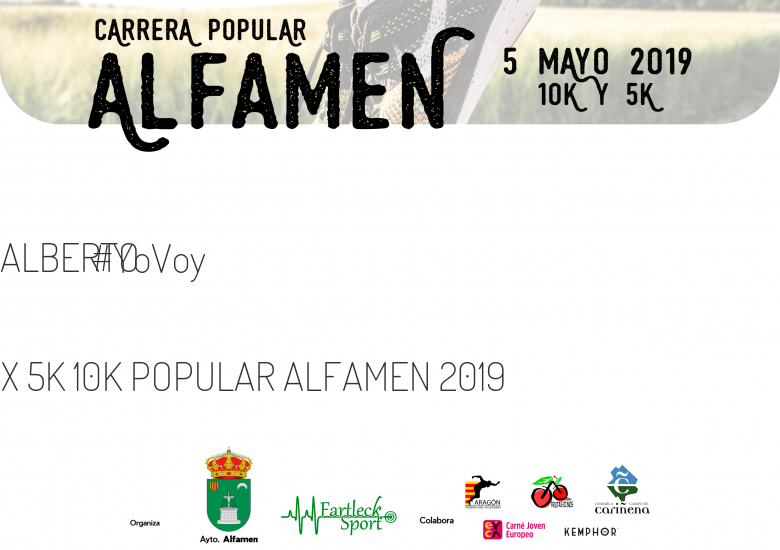#YoVoy - ALBERTO (X 5K 10K POPULAR ALFAMEN 2019)