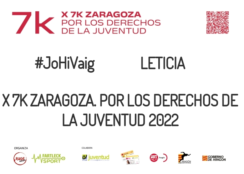 #YoVoy - LETICIA (X 7K ZARAGOZA. POR LOS DERECHOS DE LA JUVENTUD 2022)