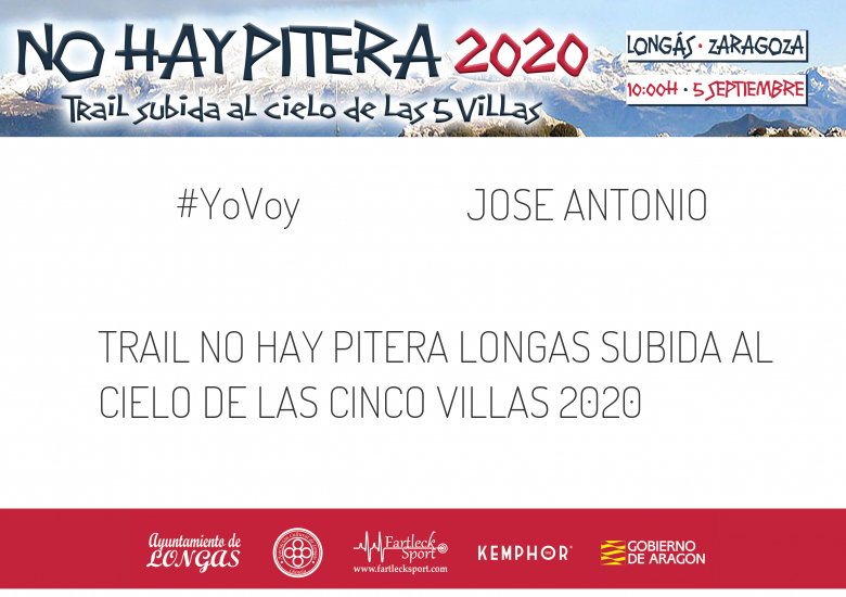 #EuVou - JOSE ANTONIO (TRAIL NO HAY PITERA LONGAS SUBIDA AL CIELO DE LAS CINCO VILLAS 2020)