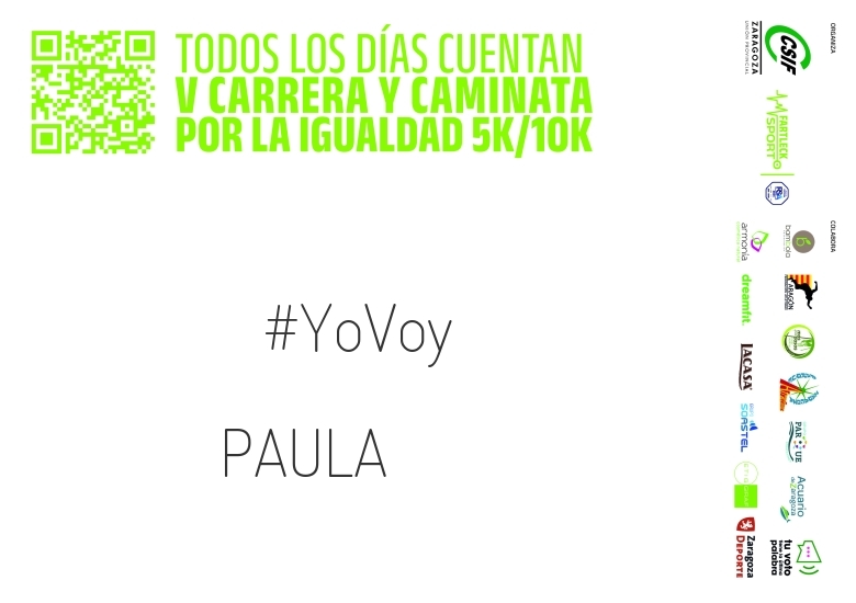 #YoVoy - PAULA (V CARRERA Y CAMINATA POR LA IGUALDAD 5K 10K. TODOS LOS DÍAS CUENTAN 2024)