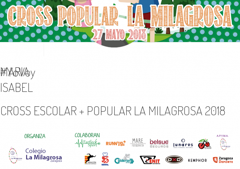#YoVoy - MARIA ISABEL (CROSS ESCOLAR + POPULAR LA MILAGROSA 2018)