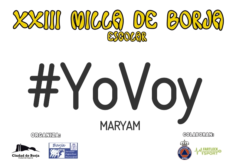 #YoVoy - MARYAM (XXIII MILLA ESCOLAR DE BORJA 2025)
