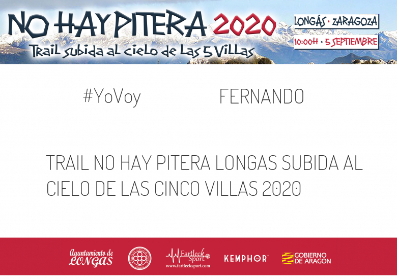 #YoVoy - FERNANDO (TRAIL NO HAY PITERA LONGAS SUBIDA AL CIELO DE LAS CINCO VILLAS 2020)