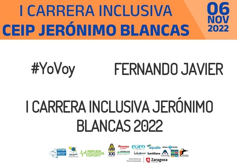 #YoVoy - FERNANDO JAVIER (I CARRERA INCLUSIVA JERÓNIMO BLANCAS 2022)