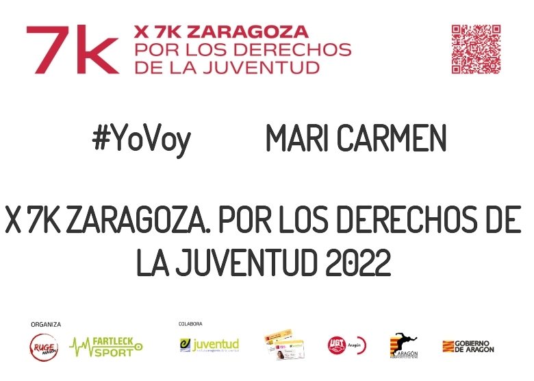 #YoVoy - MARI CARMEN (X 7K ZARAGOZA. POR LOS DERECHOS DE LA JUVENTUD 2022)