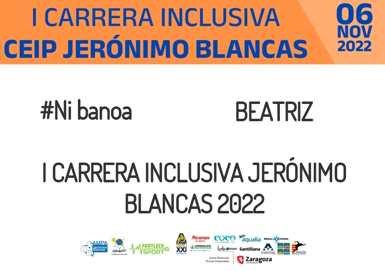#YoVoy - BEATRIZ (I CARRERA INCLUSIVA JERÓNIMO BLANCAS 2022)