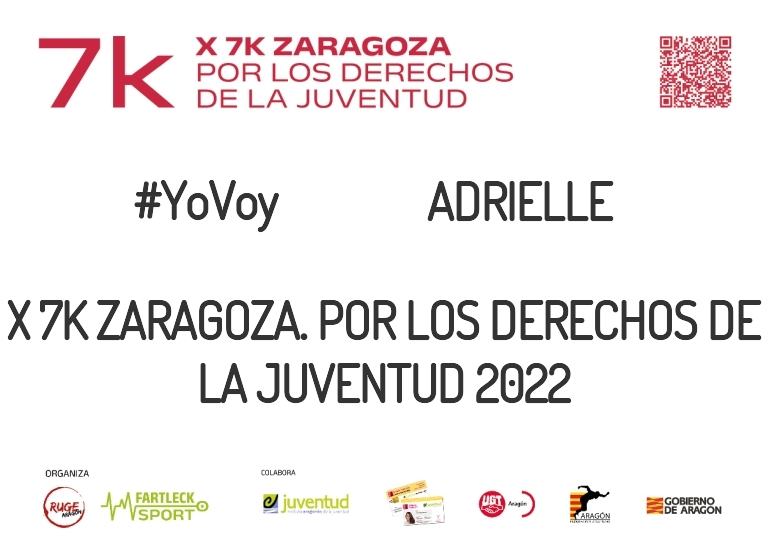#ImGoing - ADRIELLE (X 7K ZARAGOZA. POR LOS DERECHOS DE LA JUVENTUD 2022)