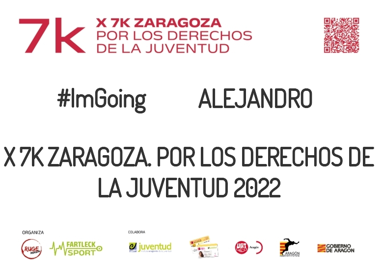 #EuVou - ALEJANDRO (X 7K ZARAGOZA. POR LOS DERECHOS DE LA JUVENTUD 2022)