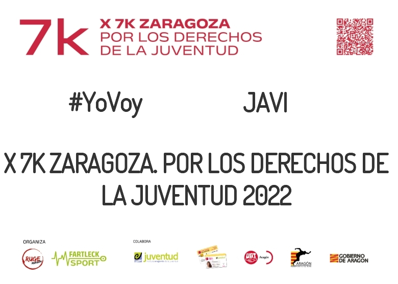 #YoVoy - JAVI (X 7K ZARAGOZA. POR LOS DERECHOS DE LA JUVENTUD 2022)