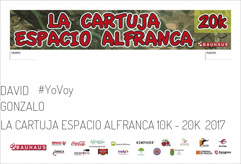 #YoVoy - DAVID GONZALO (LA CARTUJA ESPACIO ALFRANCA 10K - 20K  2017)