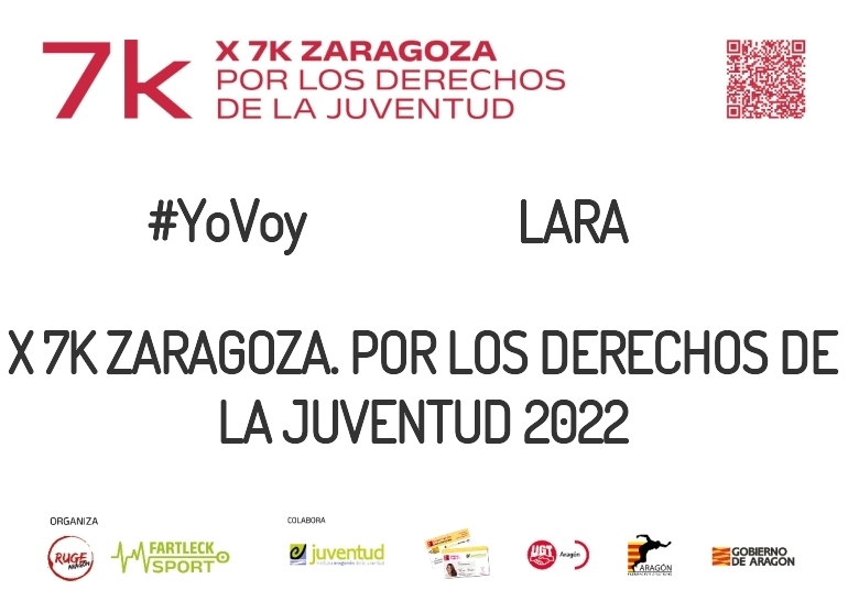 #EuVou - LARA (X 7K ZARAGOZA. POR LOS DERECHOS DE LA JUVENTUD 2022)