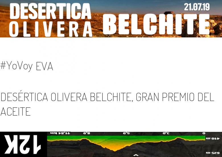 #YoVoy - EVA (DESÉRTICA OLIVERA BELCHITE, GRAN PREMIO DEL ACEITE)
