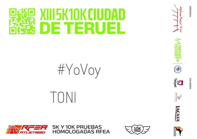 #YoVoy - TONI (10K Y 5K CIUDAD DE TERUEL 2024)