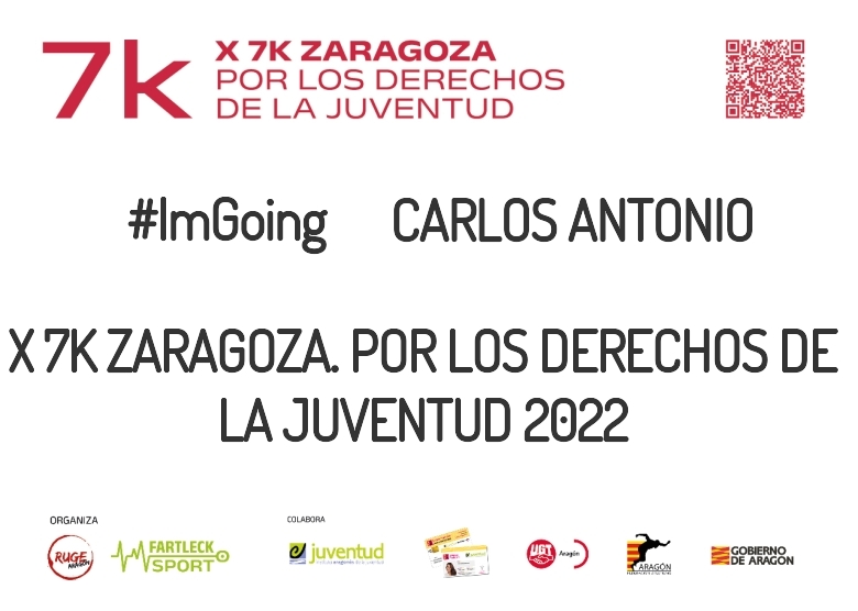 #JoHiVaig - CARLOS ANTONIO (X 7K ZARAGOZA. POR LOS DERECHOS DE LA JUVENTUD 2022)