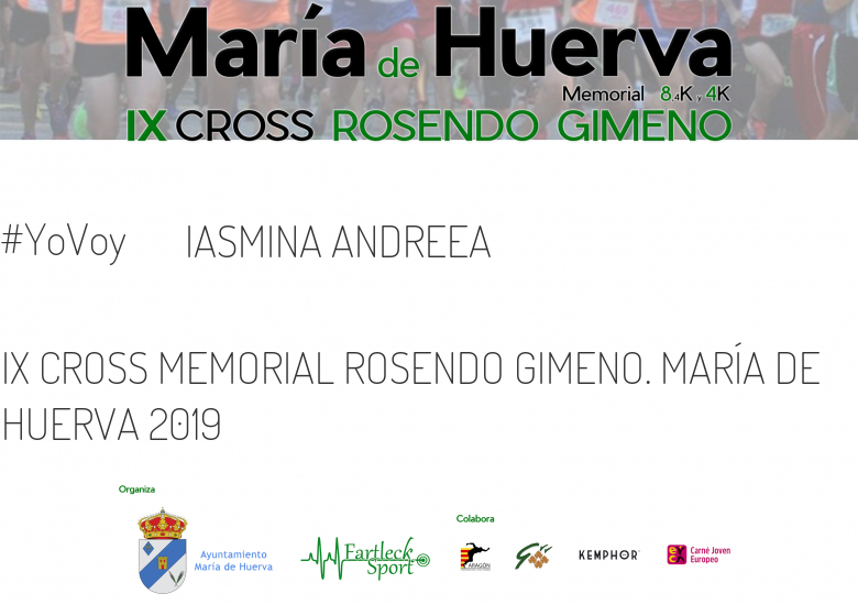 #JeVais - IASMINA ANDREEA (IX CROSS MEMORIAL ROSENDO GIMENO. MARÍA DE HUERVA 2019)