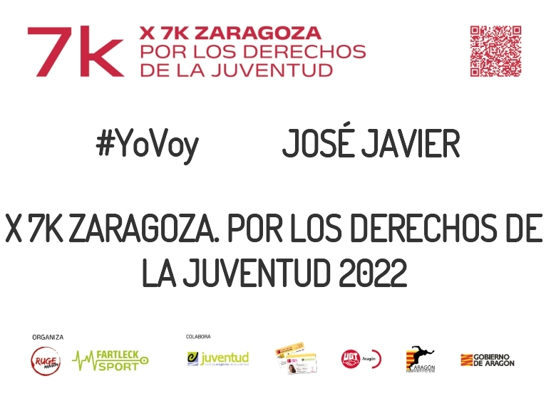 #ImGoing - JOSÉ JAVIER (X 7K ZARAGOZA. POR LOS DERECHOS DE LA JUVENTUD 2022)