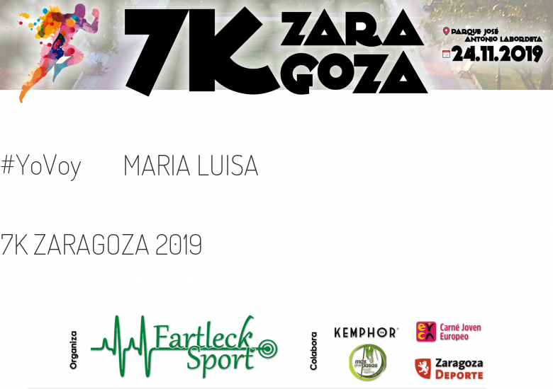 #YoVoy - MARIA LUISA (7K ZARAGOZA 2019)