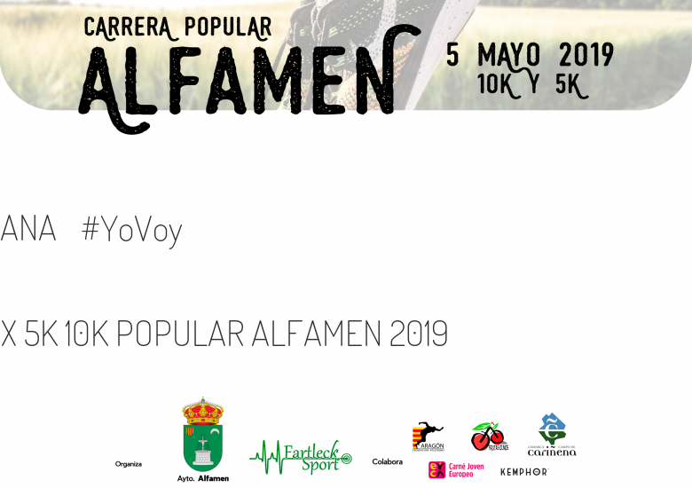 #YoVoy - ANA (X 5K 10K POPULAR ALFAMEN 2019)