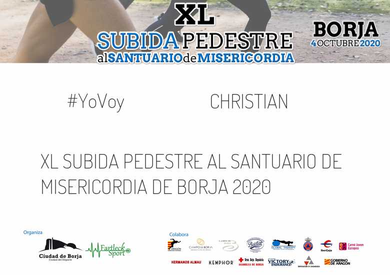 #YoVoy - CHRISTIAN (XL SUBIDA PEDESTRE AL SANTUARIO DE MISERICORDIA DE BORJA 2020)